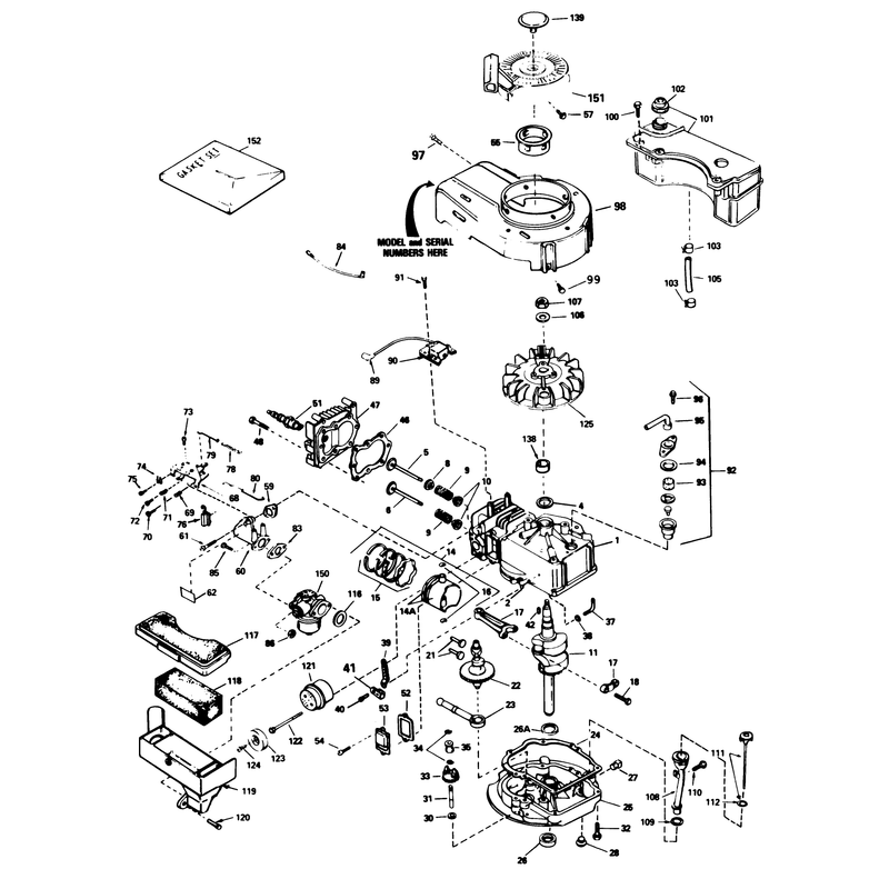 Engine Tecumseh Model No Tvs100-44014a