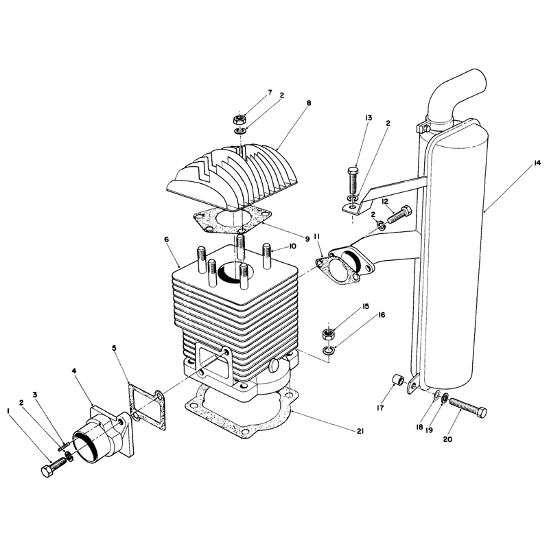Cylinder and Muffler Assembly