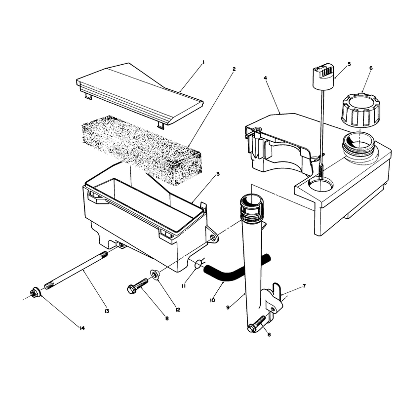 Air Cleaner and Fuel Tank Assembly Model No VMF5 and VMG6