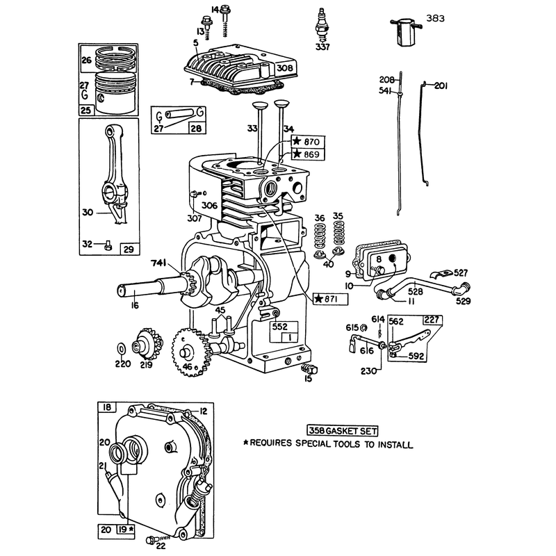 Engine Briggs and Stratton Model No 130202-1640-01