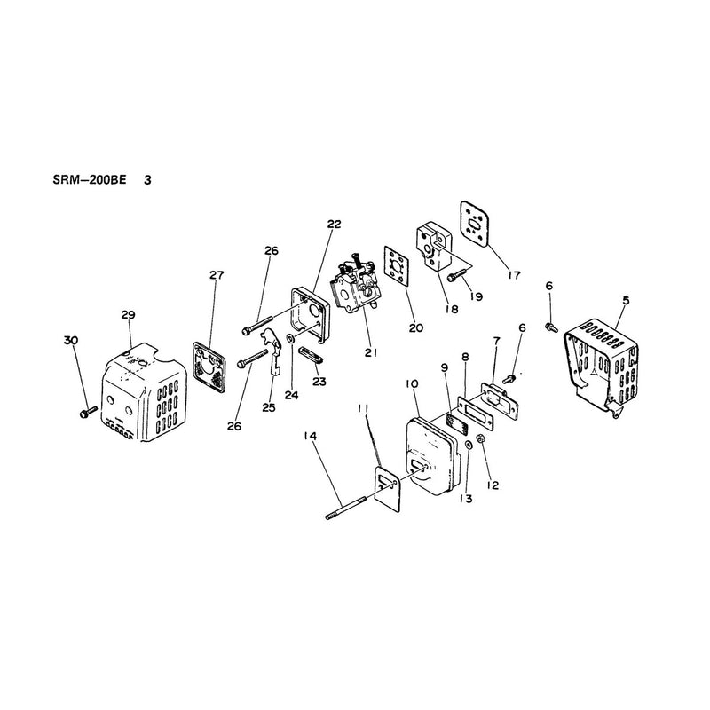Muffler Carburetor and Air Cleaner