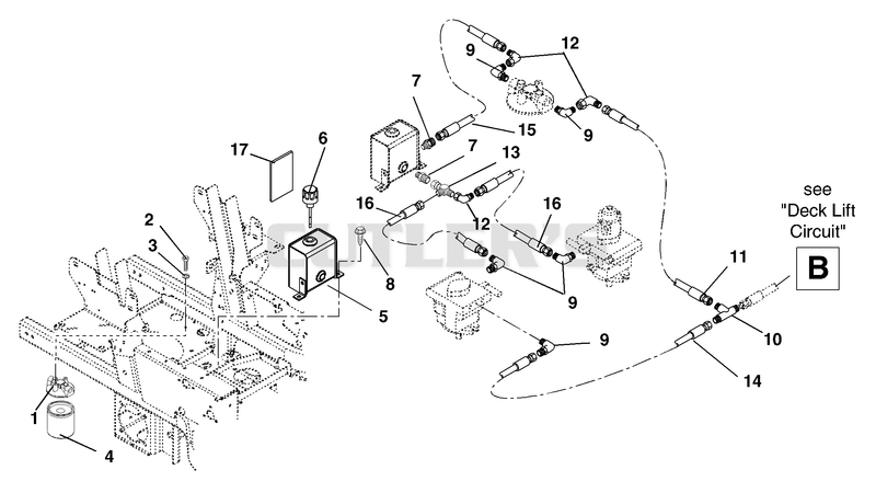Hydraulic Tank, Filter And Pump To Tank Circuit