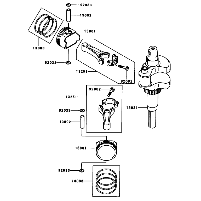 Pistoncrankshaft Assembly Kawasaki Fh601v-S07