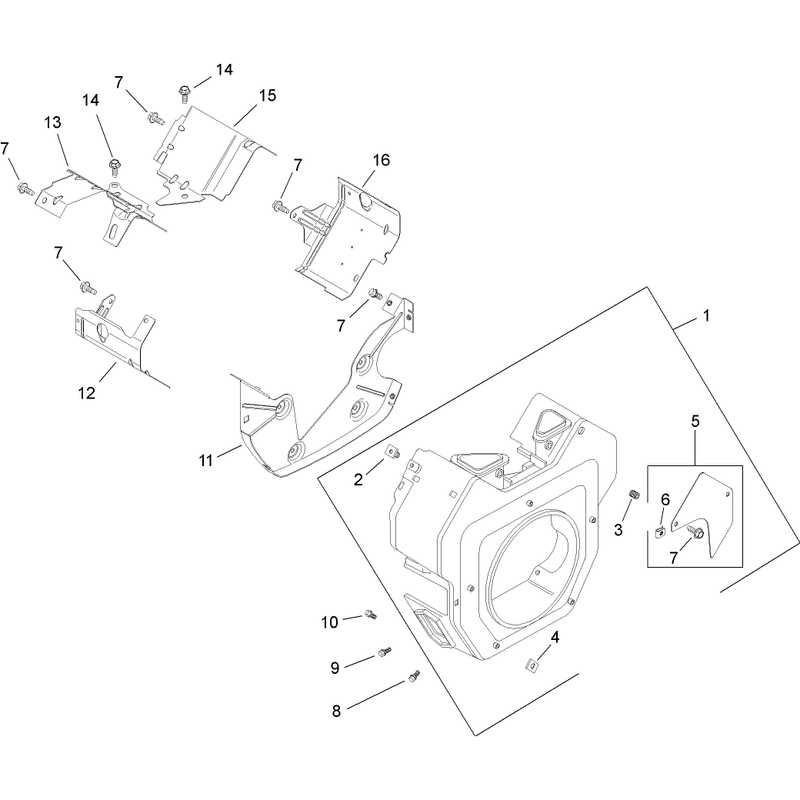 Blower Housing and Baffle Assembly Kohler CH740-0075