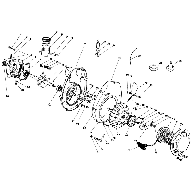 Crankcase and Flywheel Assembly