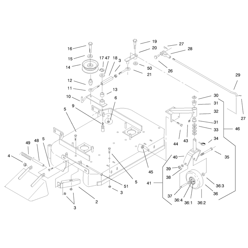 Deck Drive Pulleys and Caster Wheels
