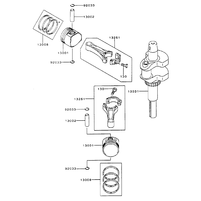 Piston Crankshaft Assembly Kawasaki FH500V-AS29