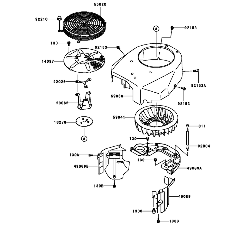 Cooling Equipment Assembly  Kawasaki FH580V-AS13