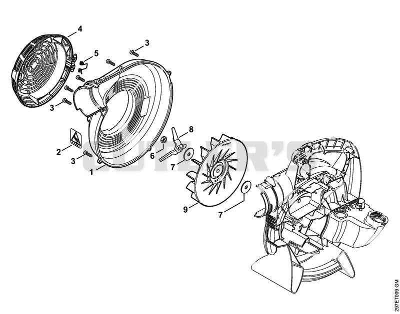 Fan housing outer, Fan wheel