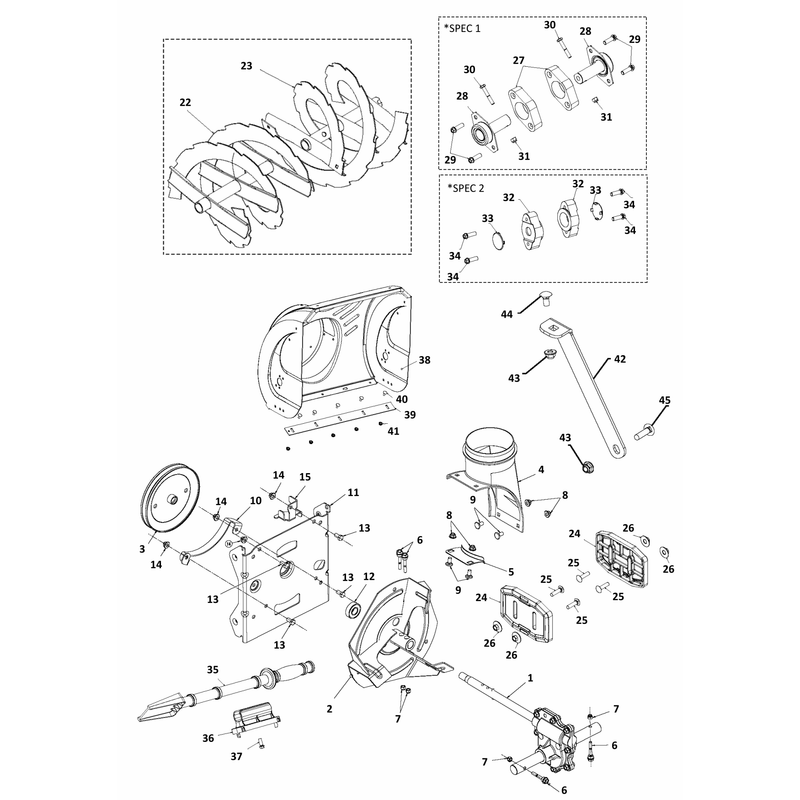 AUGER HOUSING AND IMPELLER