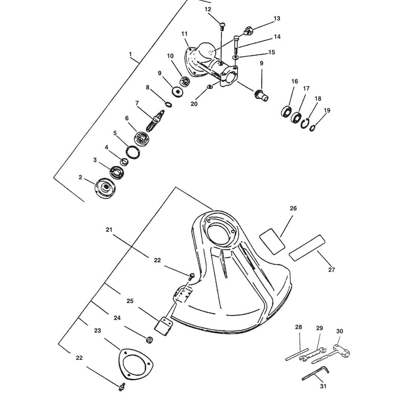 SRM GEAR HOUSING, SHIELD, TOOLS