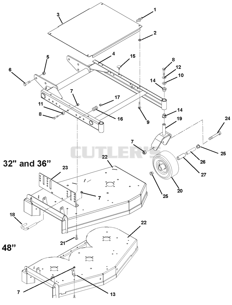 32", 36" And 48" Fixed Deck And Mower Frame