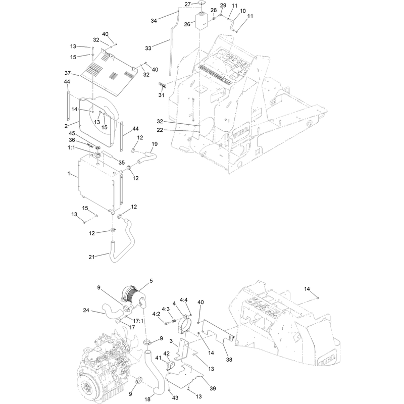 Radiator and Air Cleaner Assembly
