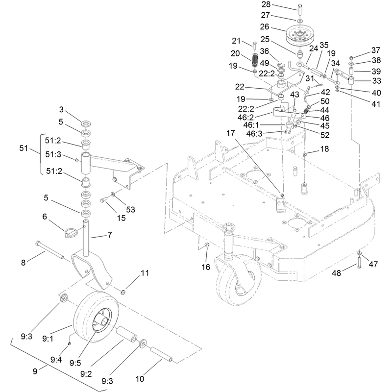 Idler Arm and Caster Wheel Assembly