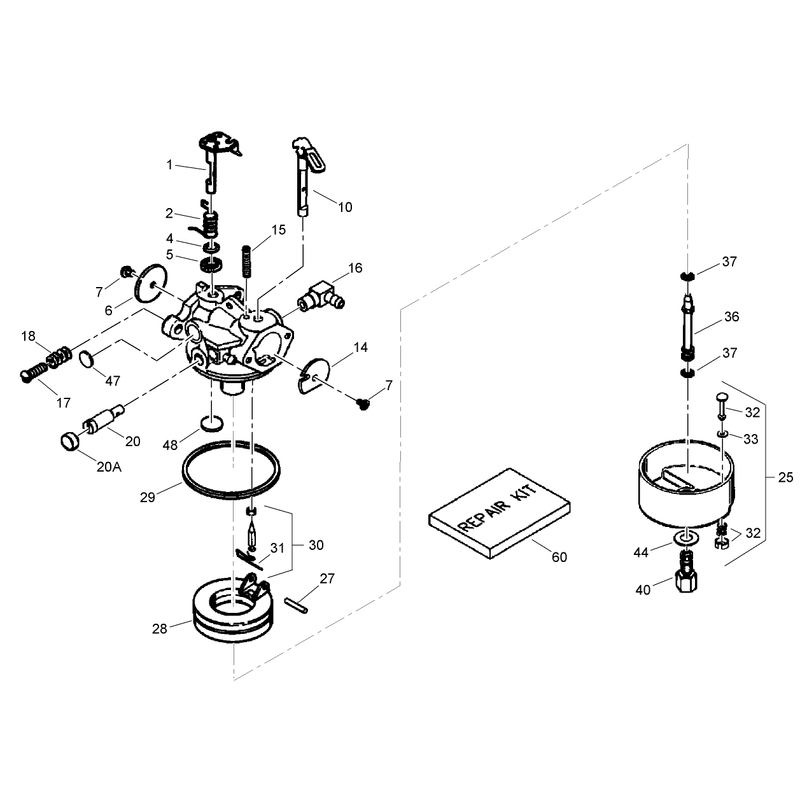 Carburetor Assembly No. 640298  Tecumseh OH195SA-72568G
