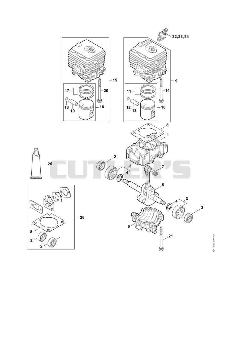 Crankcase, Cylinder