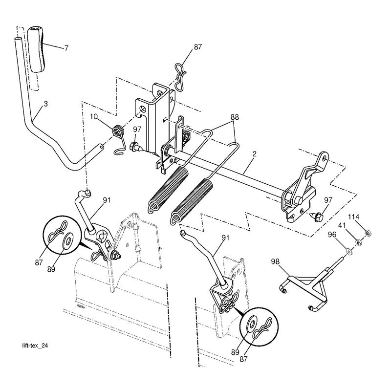 MOWER LIFT LEVER