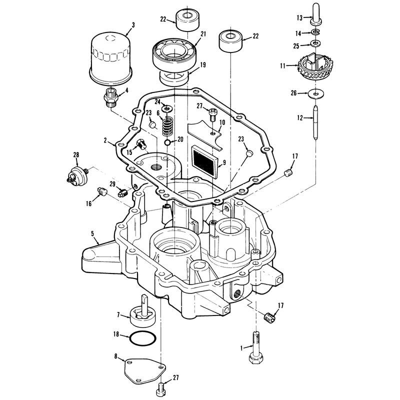 12hp Engine Oil Base And Pump Assembly