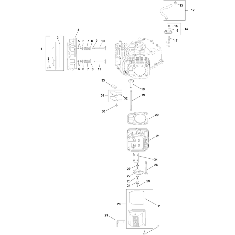 Head Valve and Breather Assembly Kohler SV715-0016