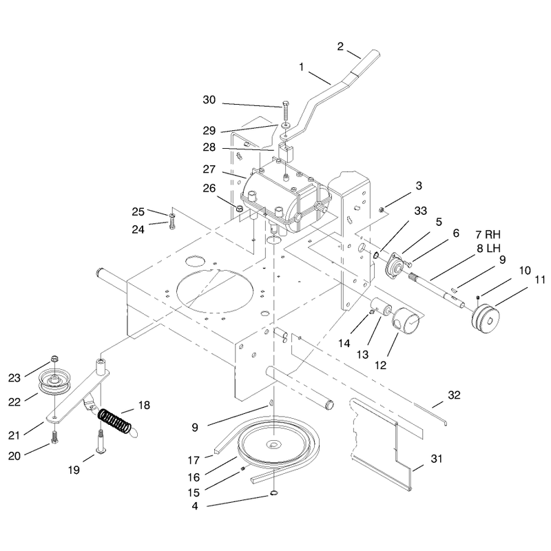 Transmission and Idler Pulley Assembly