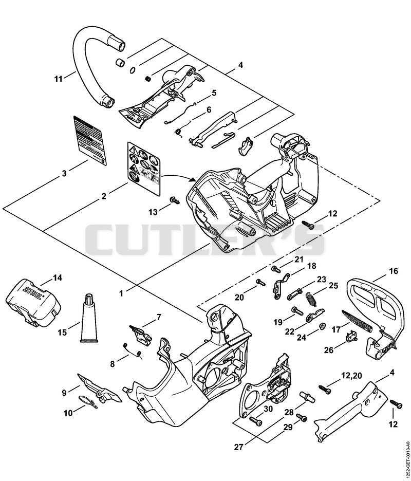Motor housing, Handlebar