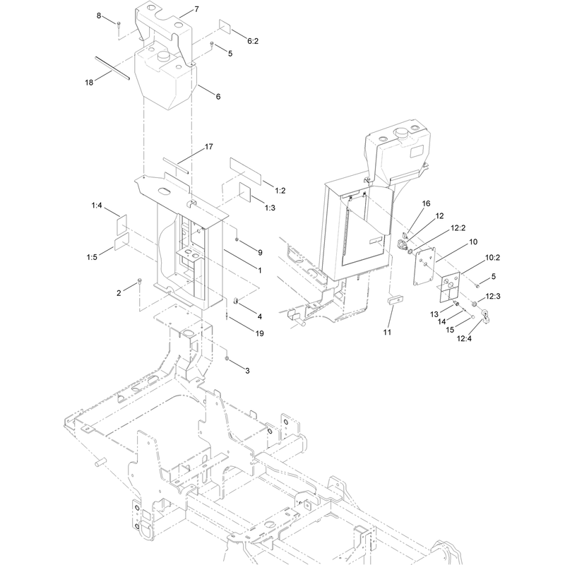 Rear Control Box and Coolant Tank Assembly