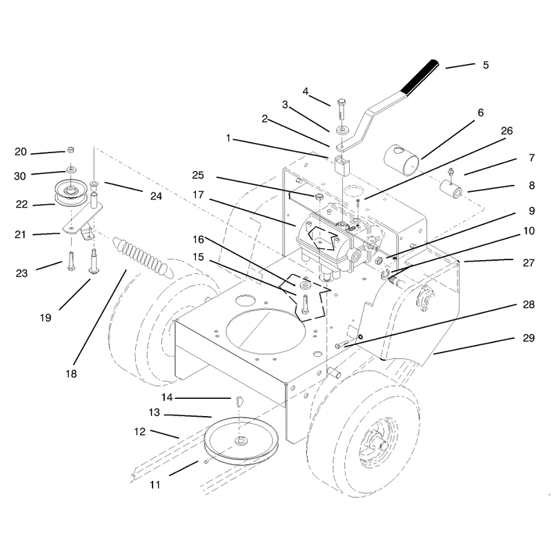 Transmission Idler Drive Pulleys and Drive Belt