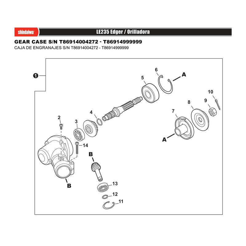 GEAR CASE S/N T86914004272 - T86914999999