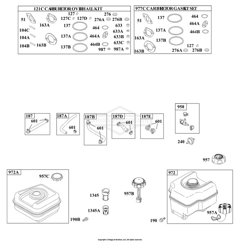 Carburetor Gasket Set, Carburetor Overhaul Kit, Fuel Supply