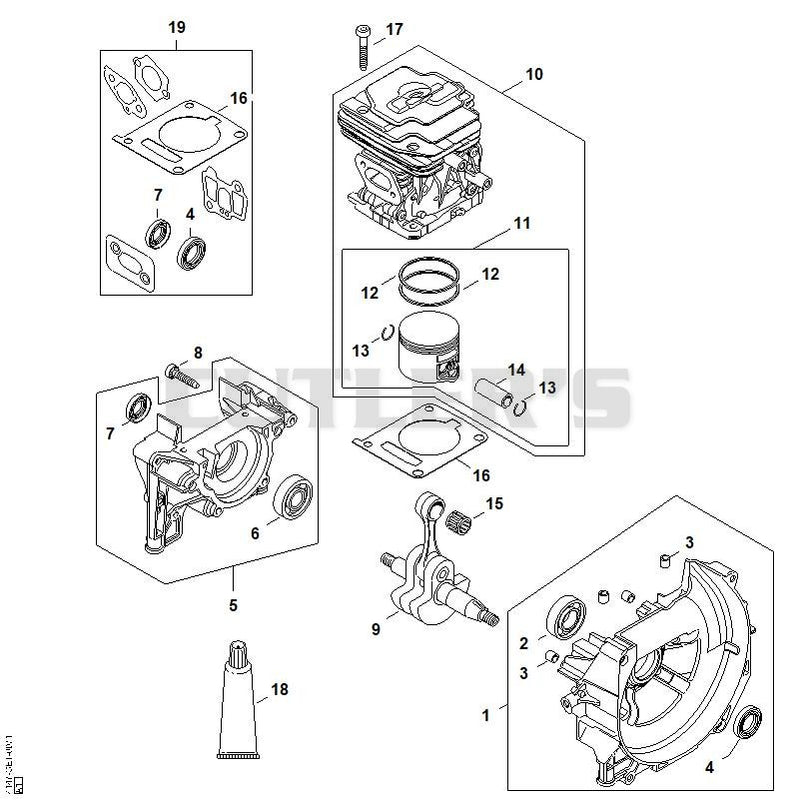 Crankcase, Cylinder