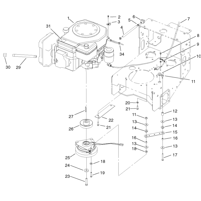 Engine Clutch Strap and Wire Assembly