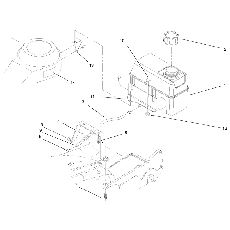 Fuel Tank and Bracket Assembly