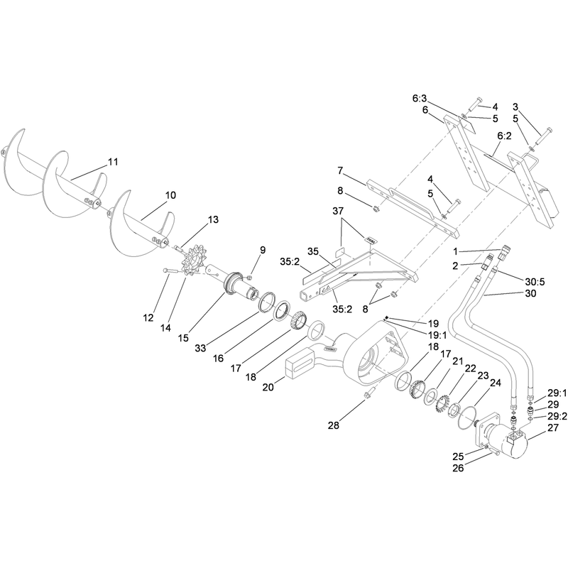 High Torque Trencher Head Assembly