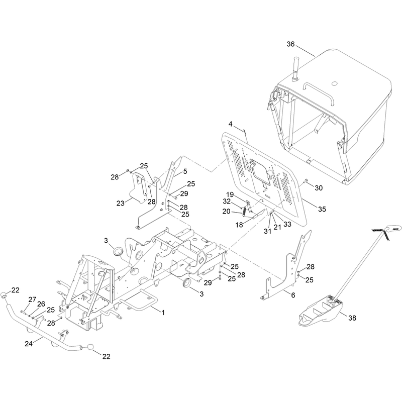 Chassis and Grass Bag Assembly