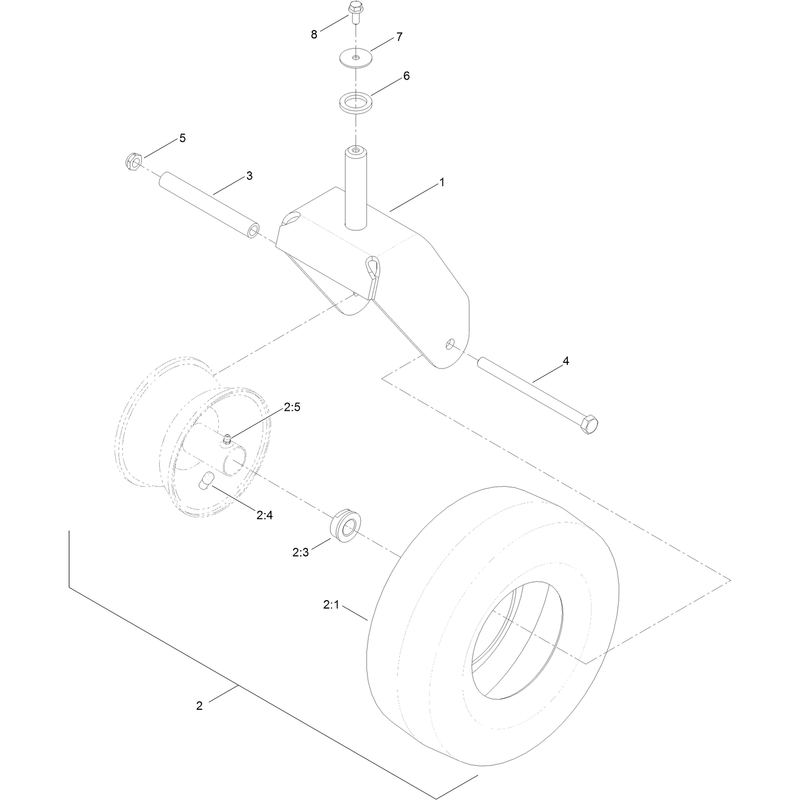 Caster, Wheel and Tire Assembly