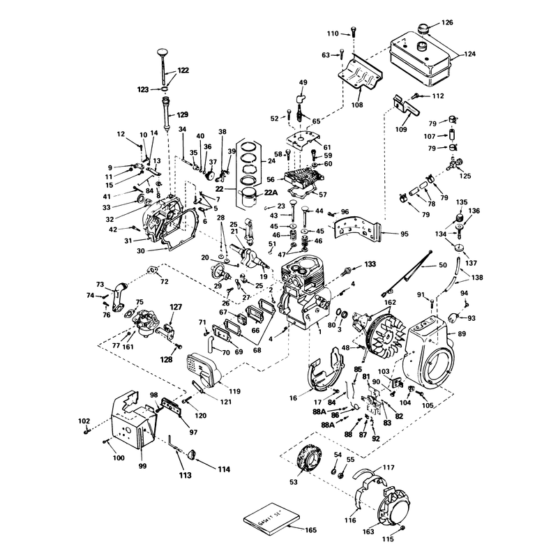 Engine Tecumseh Model No. Hm 80-155169g