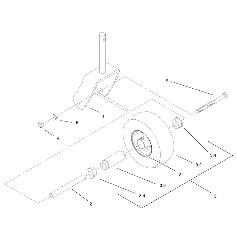 Caster and Wheel Assembly No 1-322154