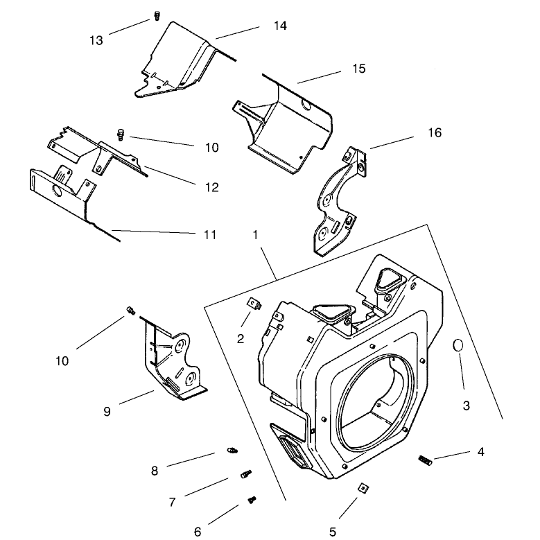Group 6 Blower Housing and Baffles ch25s-68606 Kohler
