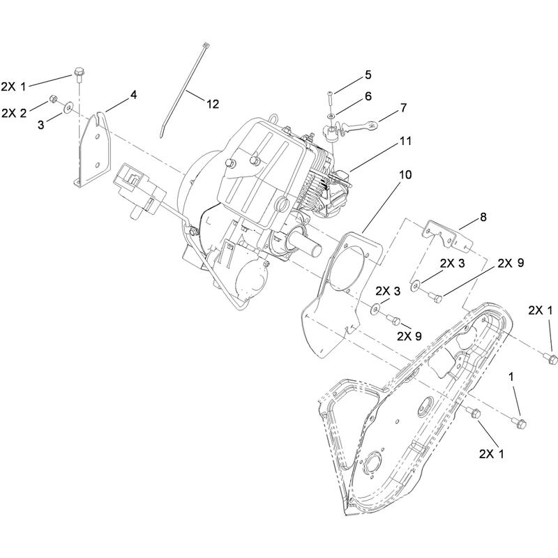 Engine and Mounting Assembly