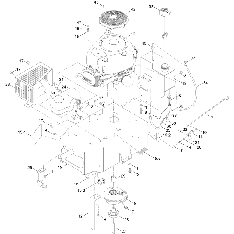 Engine and Frame Assembly