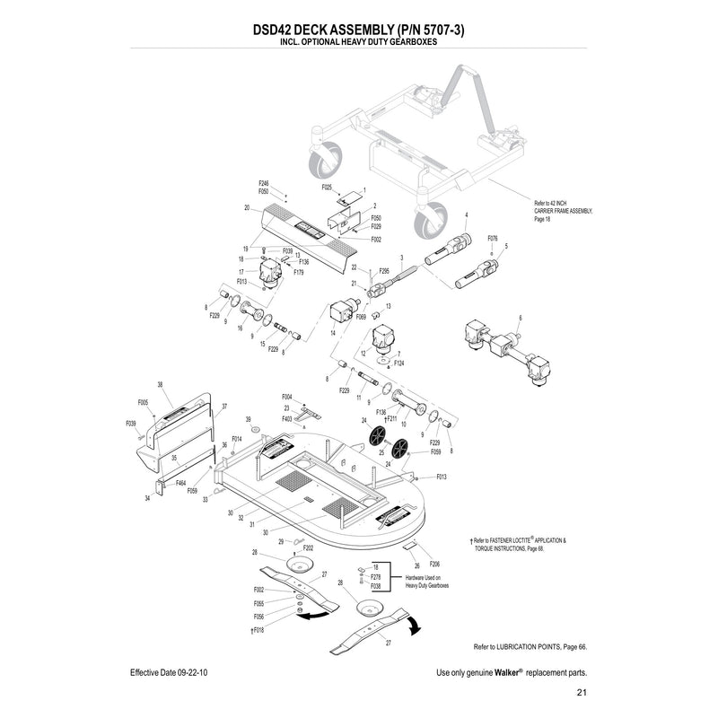 DSD42 DECK ASSEMBLY (P/N 5707-3)