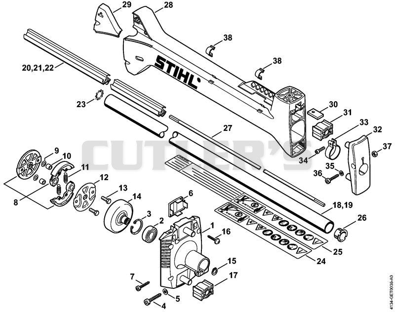 Clutch housing, Drive tube assembly