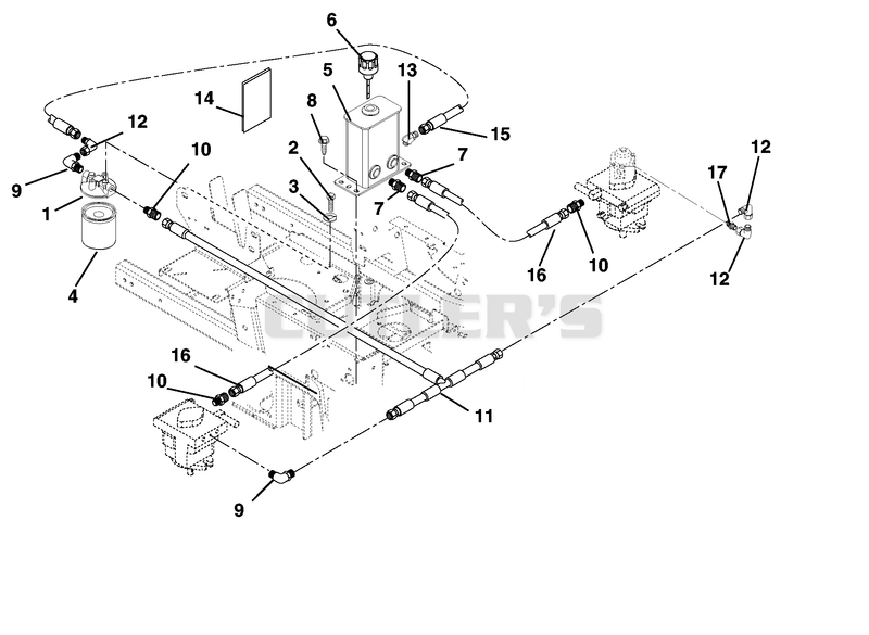 Hydraulic Tank, Filter And Pump To Tank Circuit
