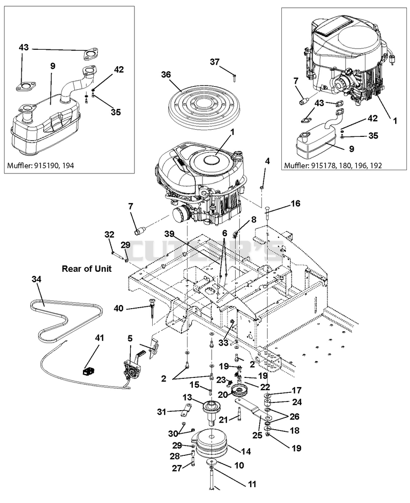 Engine, Exhaust, Belts And Idlers