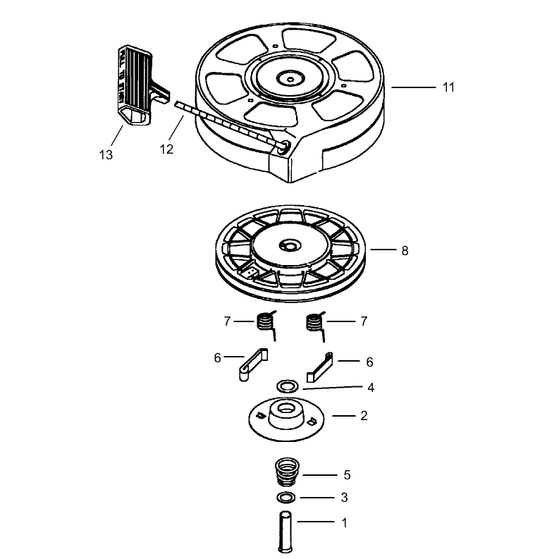 Recoil Starter Assembly No 590702 Optional Tecumseh Model LEV120361560B