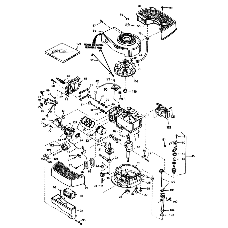 Engine Tecumseh Model No Tnt 100-10083e
