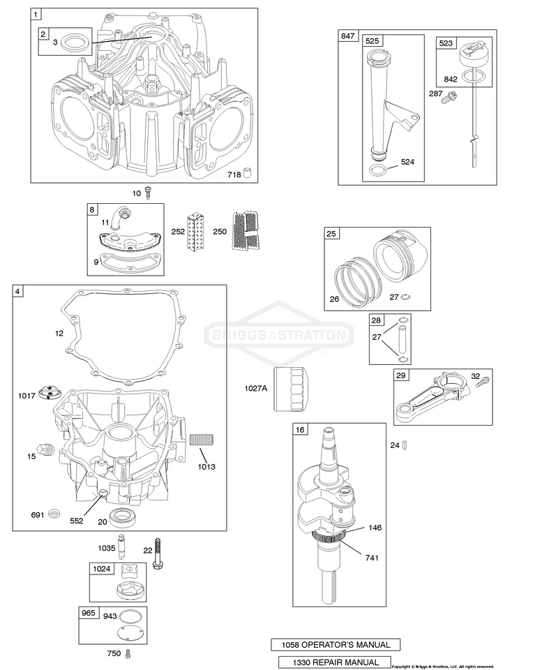 Crankcase Sump, Crankshaft, Cylinder, Lubrication, Piston, Rings, Connecting Rod