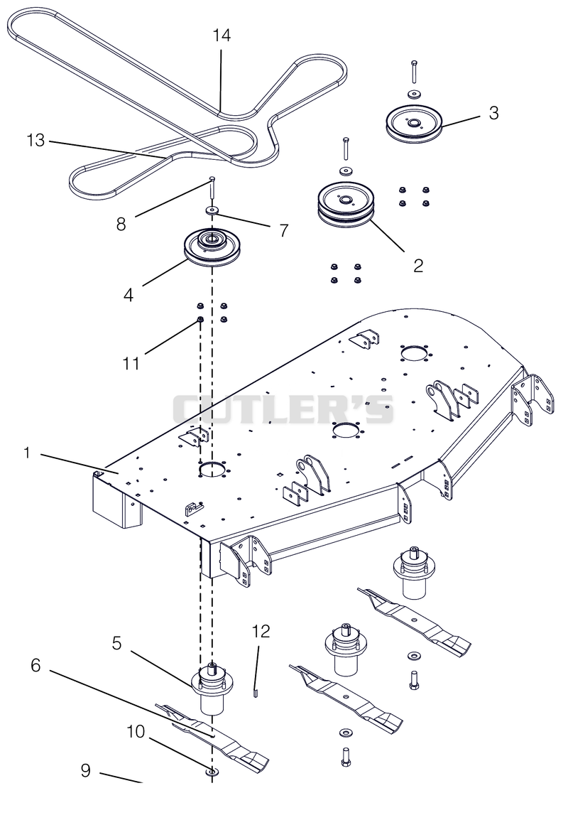 Deck, Belt, Blades And Spindles - 52"
