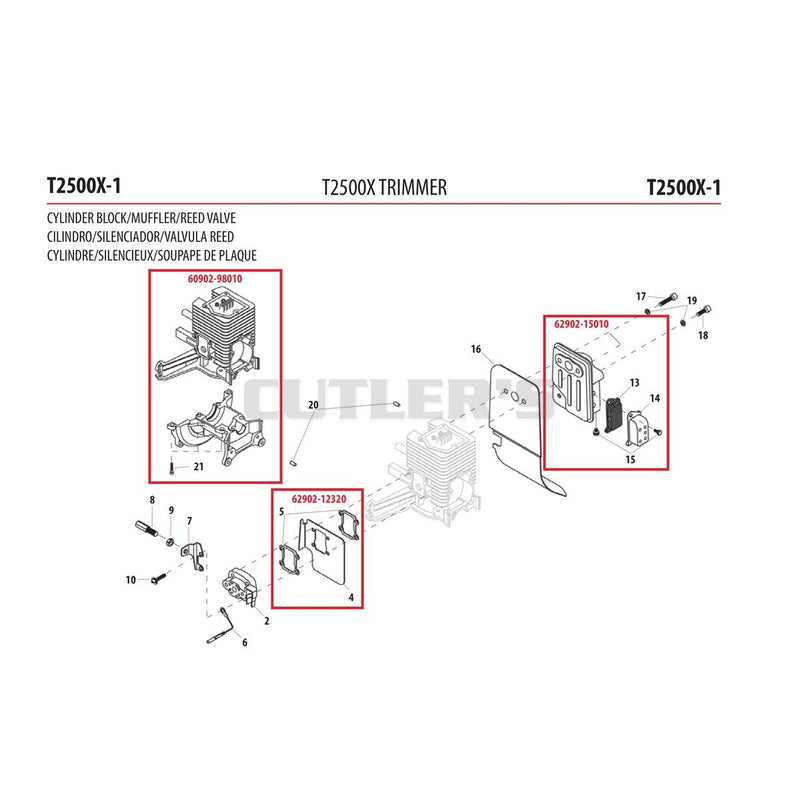 CYLINDER BLOCK/MUFFLER/REED VALVE