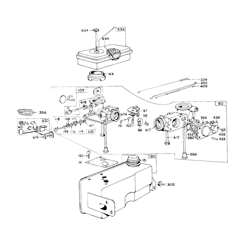 Carburetor And Fuel Tank Assembly